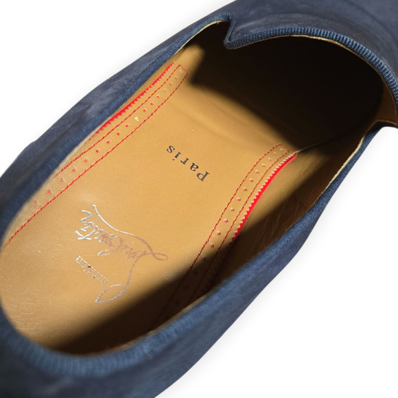 Christian Louboutin Danny Flex Blue Navy Suede Loafers - Picture 8 of 11